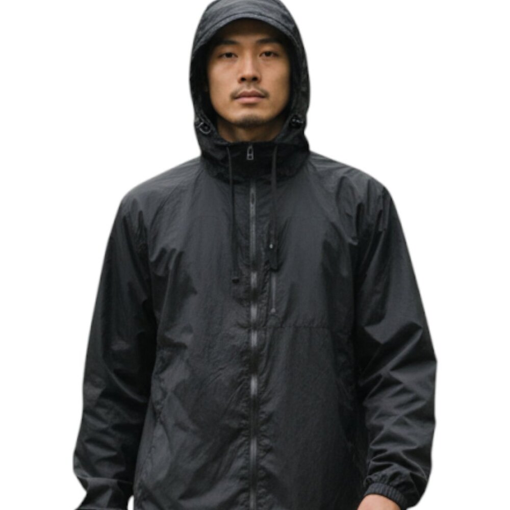 Stylus Men's Full-Zip‎ Jacket Waterproof /Windbreaker Black Size 2xL